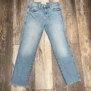 Free People Distressed Skinny Jeans Raw Ankle Hem Size 26